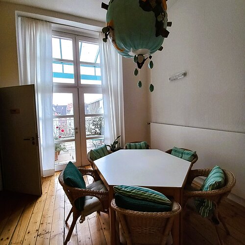 Teekueche mit Dachterrasse