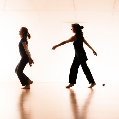 Tänzerinnen im Gegenlicht im Raum