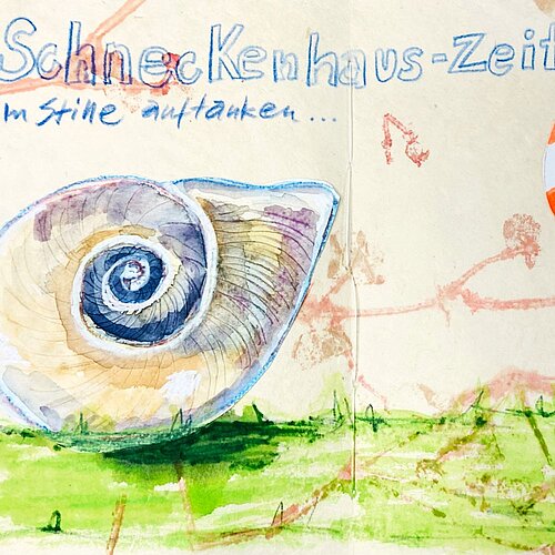 Zeichnung eines Schneckanhauses